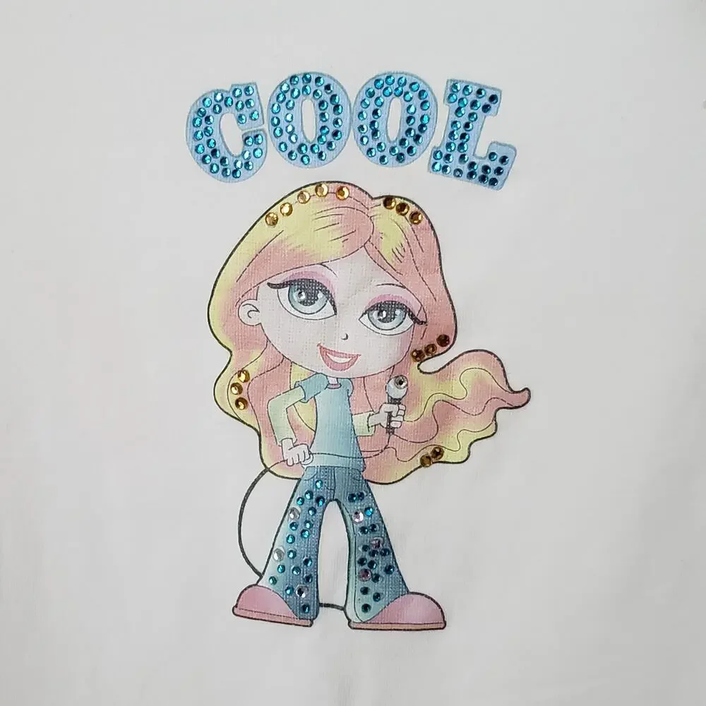 2 FOR $5 SALE Girl's Off White Faux Rhinestone Top Size 4 NWT